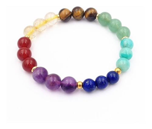 Pulsera De 7 Chakras 3 Ciclos De Piedras Semipreciosas 100%