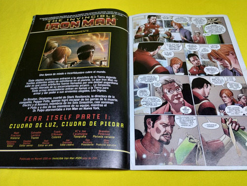 2 Comics Invincible Iron Man Fear Itself #2 Y #3 Marvel (Usado)