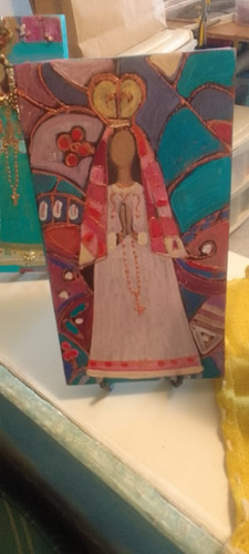 Imagen 1 de 1 de Virgen Del Valle, Pintura Sobre Retablo De Madera