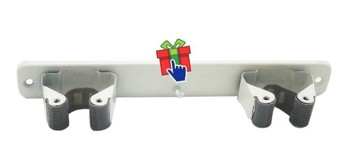 Imagen 5 de 7 de Set X 3 Soporte Organizador Metal Sujeta 6 Escobas Pared