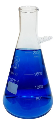 Frasco Kitazato Com Saída Superior De Vidro 2000ml