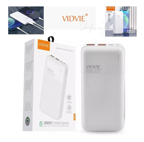 Bateria Externa Vidvie 20000mh 2 Usb De Carga Y Usb C