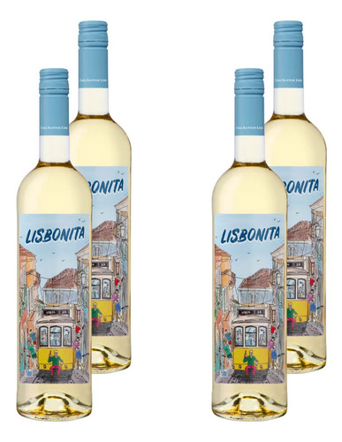 Kit 4 Vinhos Lisbonita Branco Portugal 750ml