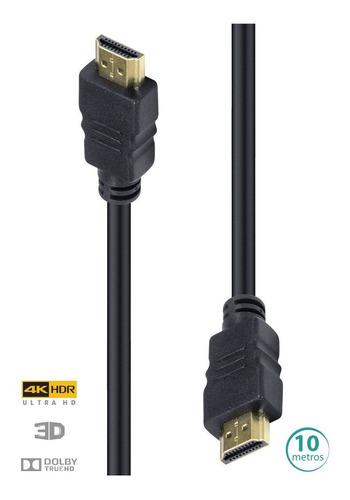 Cabo Hdmi 2.0 4k Ultra Hd 3d Ethernet 10 Metros Vinik