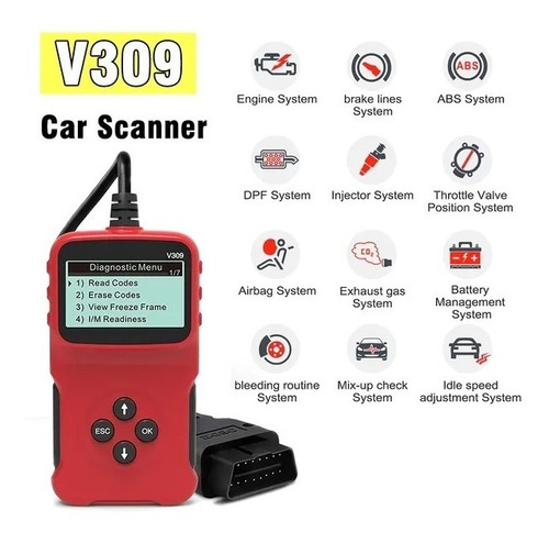 Escaner Vehiculo Obd2 V309 Herramienta Diagnostico