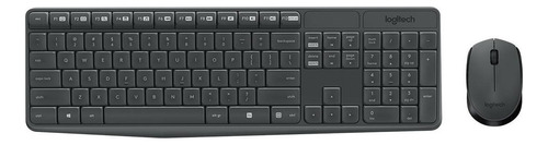 Kit Teclado Y Mouse Inalambrico Logitech Mk235 Color del teclado Negro