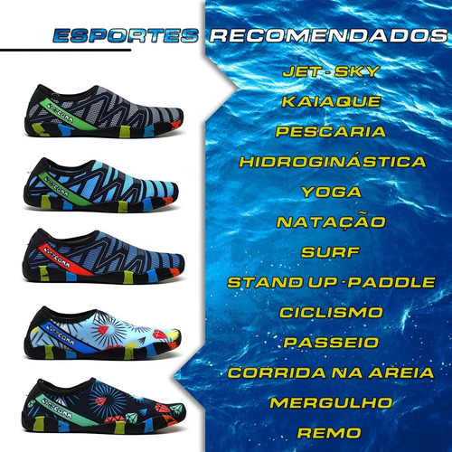 Tênis Hibrido Neoprene Emborrachado Ski Mergulho Água Pesca