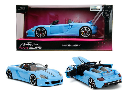 Jada 1:24 2005 Porsche Carrera Gt Azul Claro Rosa Slips Cor Azul Acero