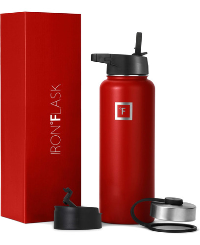 Termo Iron Flask Botella 14 Onzas Rojo Fuerte