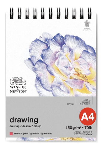 Block Winsor & Newton Drawing Padw Smooth 150grs A4 25s