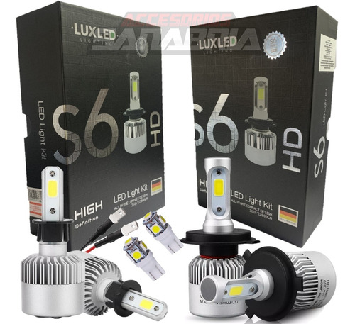 Combo 2 Kit Led Cree S6 H4 + H3 + T10 Corsa Fun Celta Gol Up