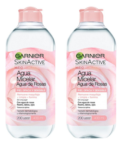 Kit Agua Micelar De Rosas Garnier Skin Active X2