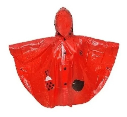 Poncho Impermeable Rojo Chinita Para Niños 