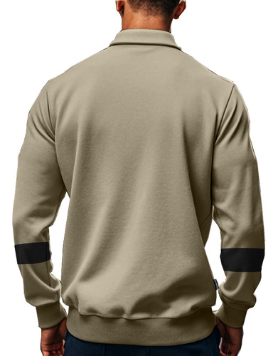 Sudadera Holgada Con Solapas Y Botones Para Hombre
