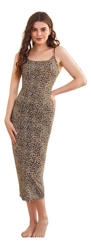 Camisón Sexy Slip Con Estampado De Leopardo Animal Print
