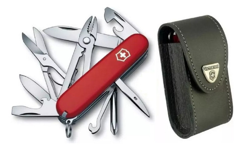 Cortaplumas Victorinox Deluxe Tinker Roja 17 Usos + Funda.