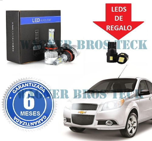 Kit Luces Led Cree Alta Y Baja Chevrolet Aveo 16000 Envio 6c