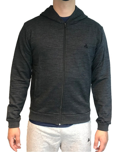 Campera Alait Running Hombre Terry Zipper Gris Oscuro Cli