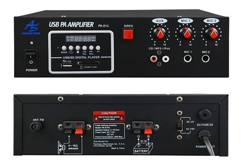 Radio Reproductor Harden Pa-61u Con Amplificador