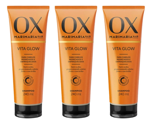 Shampoo Ox 240ml Mari Maria Vita Glow - Kit C/ 3un