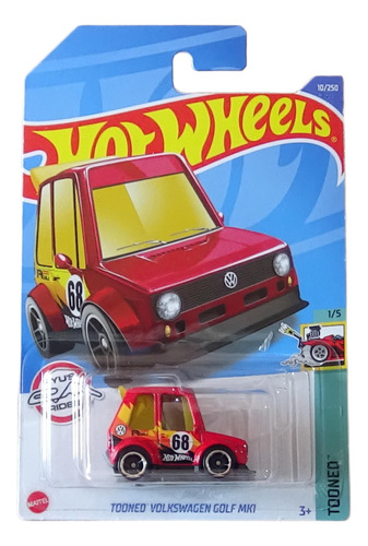 Hot Wheels Tooned Volkswagen Golf Mk1 Rojo Mattel Nuevo