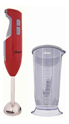 Oster - Batidora De Inmersión Roja Con Función Turbo