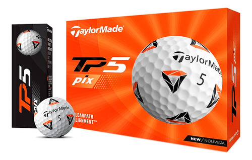 Bolas De Golfe Taylormade  Tp 5 Pix Caixa C/ 12 Unidades