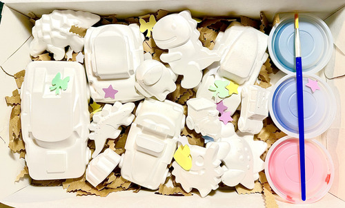 Box De Arte Infantil 60 Figuras Yeso Ceramico