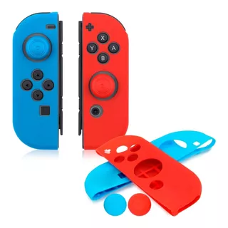 Funda De Silicona Para Joy Con Nintendo Switch Azul Y Rojo