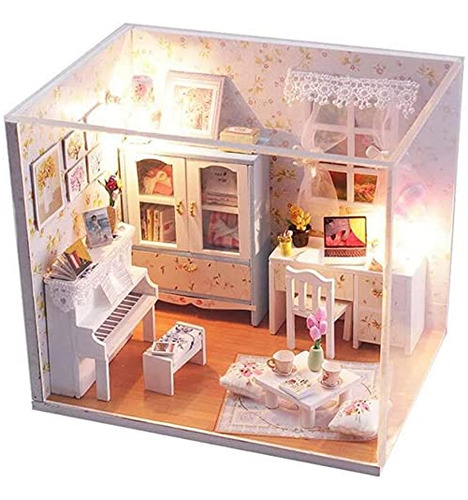 Romantic And Cute Dollhouse Miniatura Diy Kit De Casa Habita