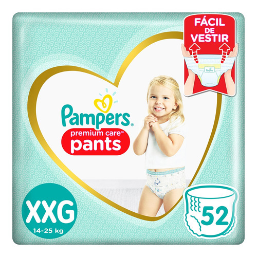 Imagen 1 de 2 de Pañales Pampers Premium Care Pants  XXG 52 u