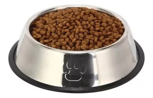 Plato Comedero Acero Inoxidable Perro Gato Mascotas 22cm