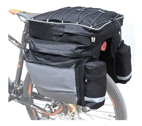 Imagen 4 de 6 de Bolso Para Bicicleta Alforja 3 En 1 Mtb 43l Material Calidad