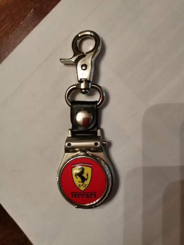 Reloj De Bolsillo / Llavero En Acero Ferrari