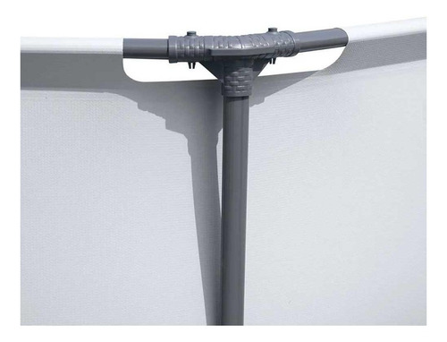 Imagen 8 de 9 de Piscina estructural redonda Bestway 56408 con capacidad de 4678 litros de 305cm de diámetro gris claro diseño piedra prismática