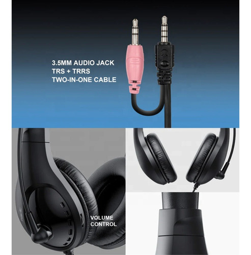 Kit Combo Callcenter 5 Audífonos Diadema Con Micrófono Havit Negro/rojo