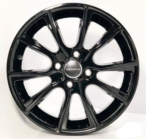 02 Rodas Onix Celta Corsa Aro 15 4x100 (2 Unidades)+bicos Cor Preto Brilhante