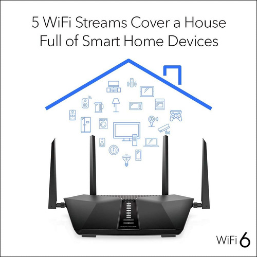Router Netgear Nighthawk Rax43, 4200 Mbps, 6 Puertos, Negro