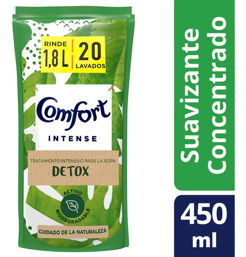 Suavizante Concentrado Comfort Intense Detox Doypack X450 Ml