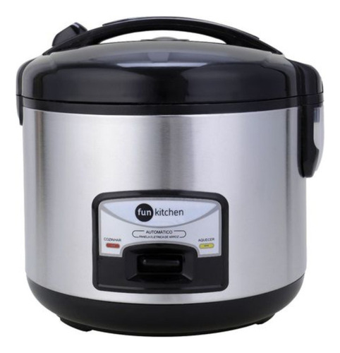 Panela De Arroz Elétrica 6 Xícaras Inox - 220v Fun Kitchen Cor Prateado Frequência 50