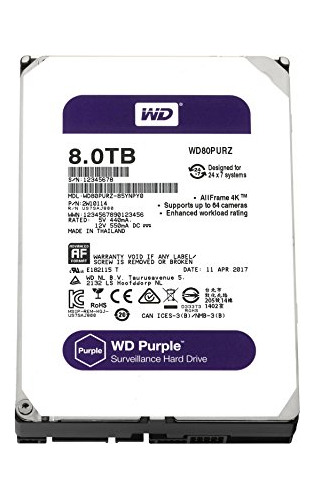 Wd Purple 8tb Vigilancia Disco Duro - 5400 Rpm Clase Sata 6