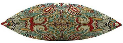 Mugod Funda De Almohada Con Diseño De Flores De Cachemira, T
