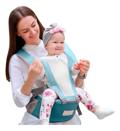 Canguru Para Carregar Bebê Bag Assento Acolchoado Ergonômico Cor Verde