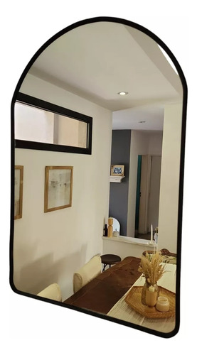 Espejo Medio Punto 60x90 Cm Negro Maquillaje Marco Pvc Duradero Estilo Moderno Elegante Para Baño Living Vestibulo Entrada Recibidor Dormitorio Decoracion Ideal Ampliacion Visual De Espacios Pequeños