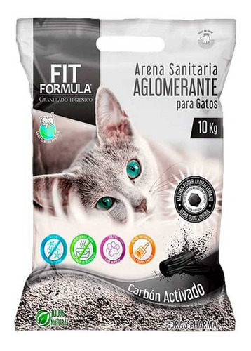 Arena Sanitaria Para Gatos Fit Formula Carbón Activado 10kg