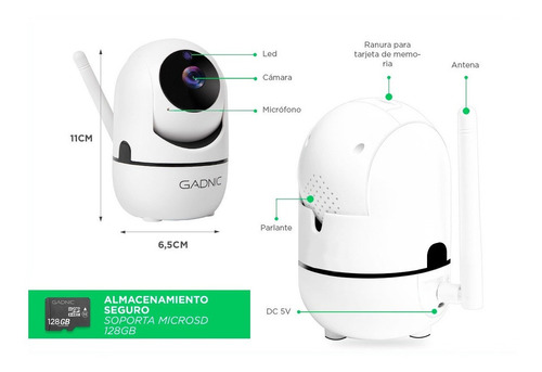 Camara Ip Wifi P2p Infrarroja Inalambrica Robotica Seguridad Color Blanco