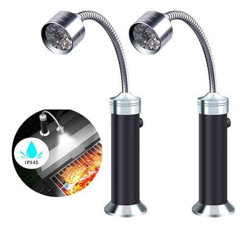 Set 2 Luces Led Magnéticas Parrilla Con Estuche (a Pilas)
