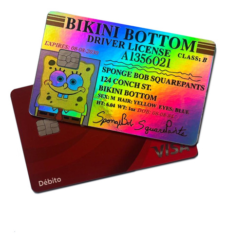 Sticker Adhesivo Holográfico Sponge Bob P/tarjeta Debito