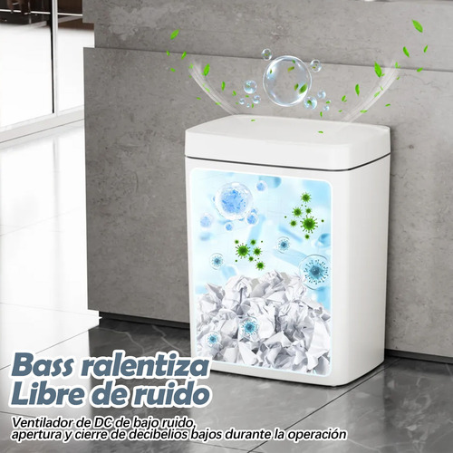 2pzs Botes De Basura Inteligente Con Tapa Para Baño Cocina Blanco