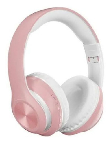 Auriculares Bluetooth inalámbricos premium plegables de color rosa